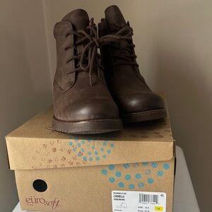 Eurosoft Carmella Lace-Up Ankle Boots in Dark Brown